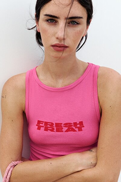 Pull & Bear Grafik baskılı top
