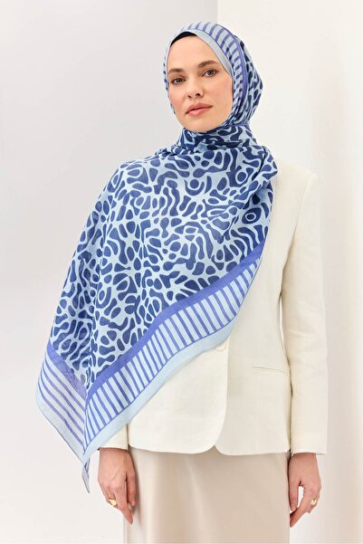 Silk Home شال تينسل مونار باللون الأزرق المرجاني