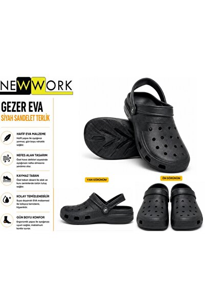 GEZER EVA SİYAH SANDALET TERLİK