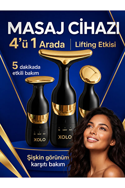 xolo 4D Full Yüz Gıdı Boyun Masaj Cihazı Pilli Titreşimli Cilt Bakım Aleti Li...
