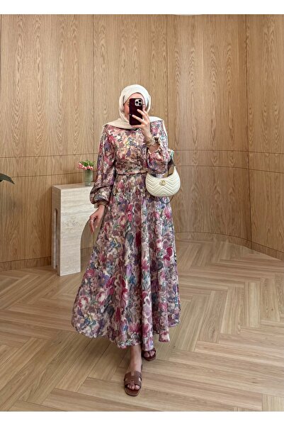 SOİ Rose Keten Elbise
