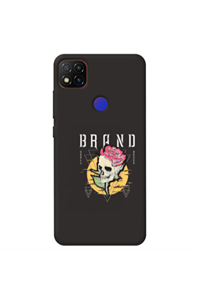 Other Xiaomi Redmi 9c Skull Roses Black Colored Silicone TPU Θήκη