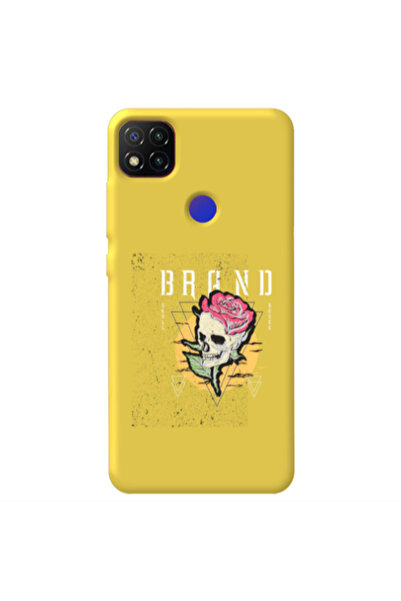 Other Xiaomi Redmi 9c Skull Roses Yellow Colored Silicone TPU Θήκη