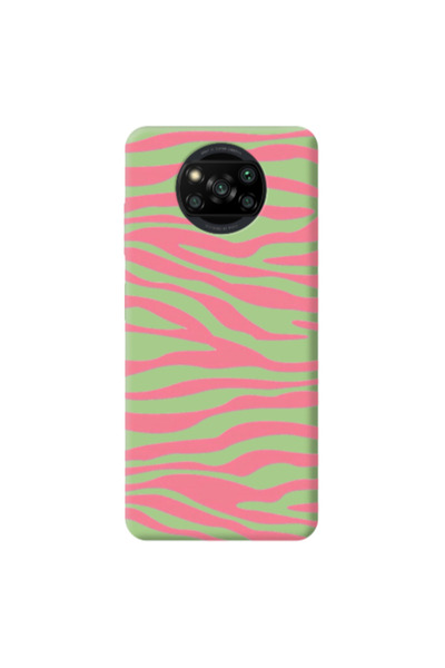 Other Xiaomi Poco X3 /X3 Pro Pink Zebra Light Green Colored Silicone TPU Θήκη