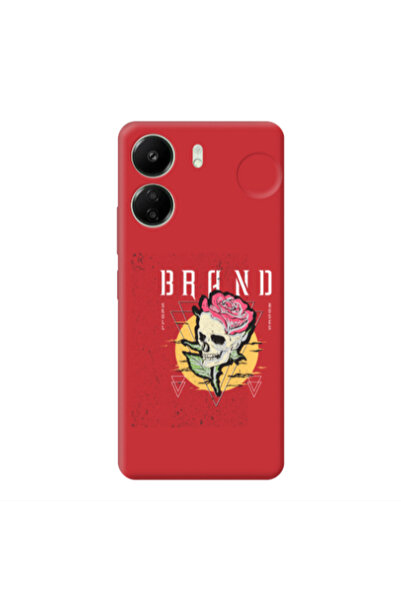Other Xiaomi Redmi 13C Skull Roses Red Colored Silicone TPU Θήκη