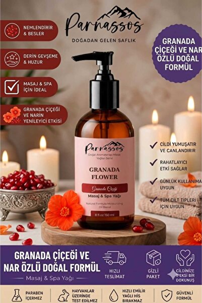 Parnassos Granada Çiçeği Aromalı Masaj Yağı 150 ml – Kalıcı ve Ferah Koku Den...