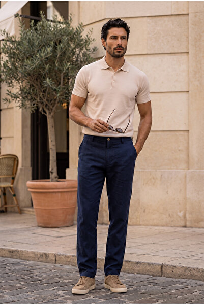 Valiberta Newman Regular Fit Buttoned Polo Collar Viscose Knitwear Men's T-Sh...
