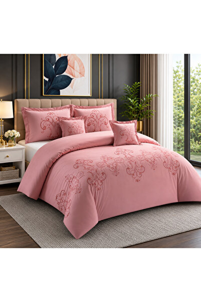 essentialneedforall 6 PCS COMMFORTER EMBROIDERY KING SET 240 X 260 MICROFIBER...