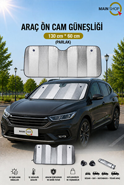 MAİN SHOP Hatchback Compatible Car Windshield Sunshade 130X60 cm Glossy - Fol...