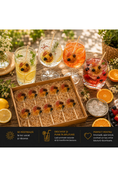 Note De Gust Set 10 Pirulito Artizanale – Aromatizator pentru Limonadă, Gin T...