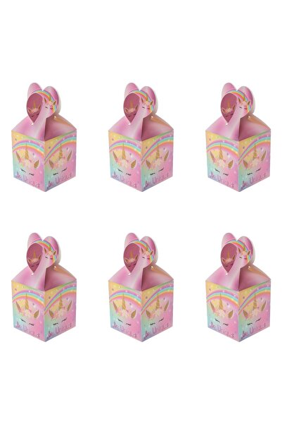 Z Store Cutii pentru tort cu unicorn roz - 6 bucăți, 9.9x8.5x8.5cm