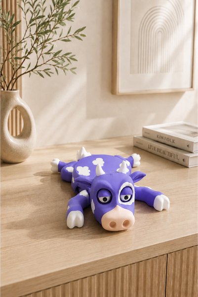Arvella Studio Cute Cow Design Coaster - Special Purple & White Color, Decorative Gift Mug Coaster (Coaster)