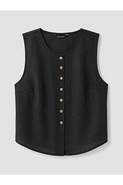 LC Waikiki Vizyon New Season Linen Blend Women's Classic Vest