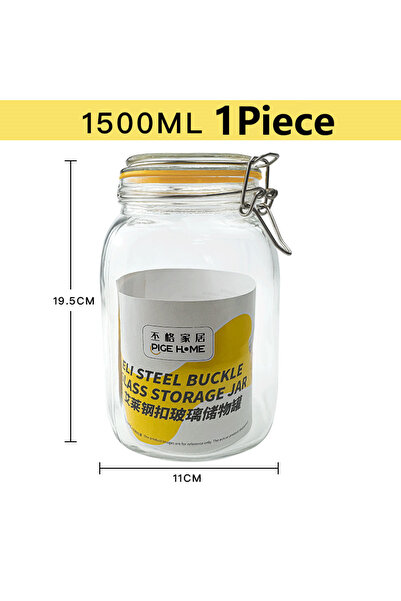 Choice 1500ml HeY LiLac Glass Jars with Lids Kitchen Airtight Glass Jars Wide...