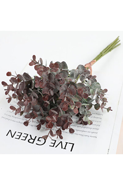 Choice3 Purple 6 Branch 36 Heads Eucalyptus Leaf Artificial Plants Bouquet Fo...