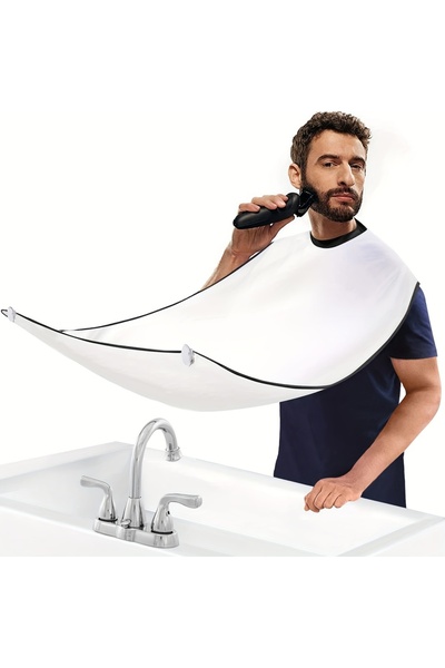 Choice1 1Pc One-Piece Beard Bib Apron, Beard Clip for Shaving and Trimming, N...