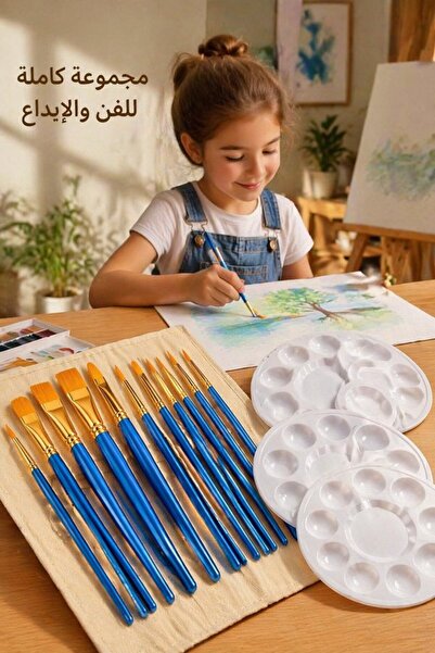 Generic 25 Pcs Nylon Paint Brush Set Acrylic Oil Watercolor Painting Double C...