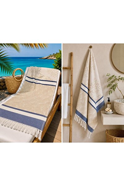 Missi Aegean Breeze Jacquard Peshtemal - Beige Coral |   100% Cotton Beach, P...