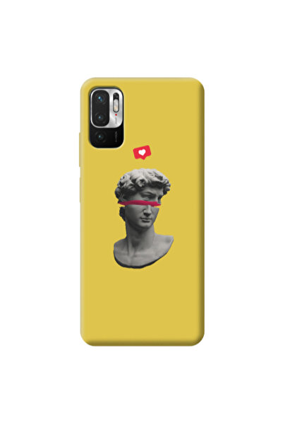Other Xiaomi Redmi Note 10 Pro 5G Half statue Yellow Colored Silicone TPU Θήκη