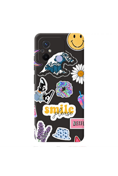 Other Xiaomi Redmi 12C Smile Moon Black Colored Silicone TPU Θήκη