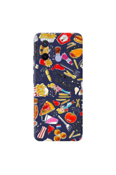 Other Xiaomi Redmi 12C Snack attack Dark blue Colored Silicone TPU Θήκη