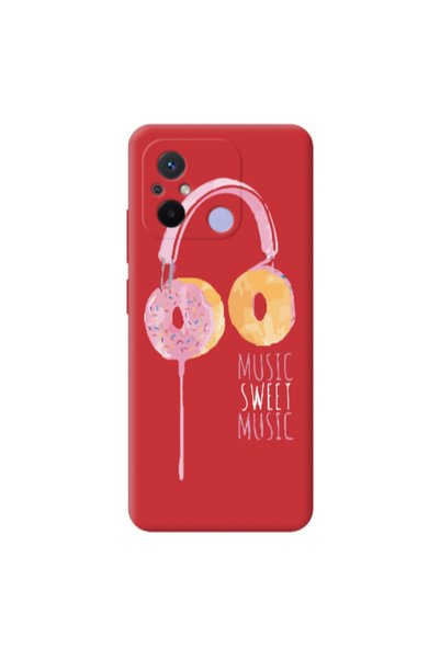 Other Xiaomi Redmi 12C Donut earphone Red Colored Silicone TPU Θήκη