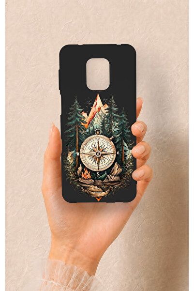 Vip Case Redmi Note 9 Pro 9S Uyumlu Pusula Orman Desenli Silikon Kılıf