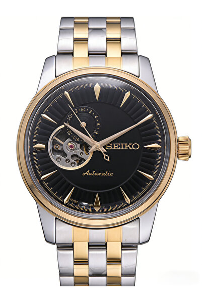 Seiko 5 SSA378J1 Presage Automatic Open Heart Watch - Two-Tone Gold & Steel