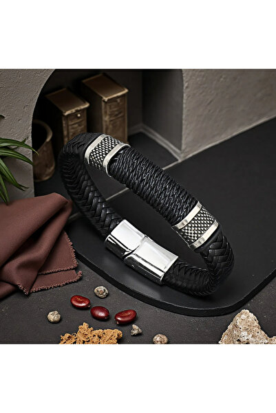 Choice silver color New Unique Men Bracelet Bangle Handmade Braided Leather B...