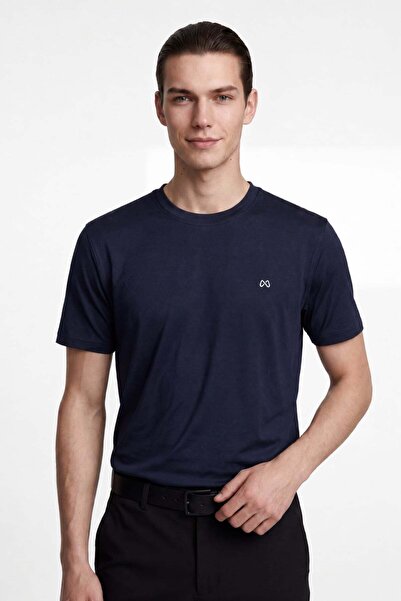 HAKKE Tricou de bază pentru bărbați, de culoare uni, cu croială confortabilă