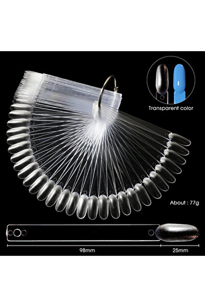Choice3 GJ-SXSK-YTJ-Clear 50Pcs Color Card Nail Tips Clear Nature Color Oval ...