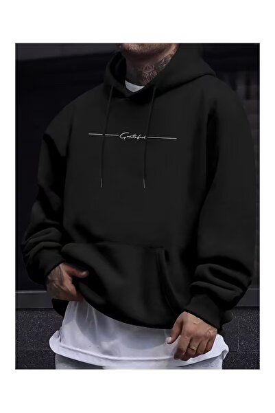 ZİYMO Men's Hooded Printed Relaxed Fit Sweatshirt