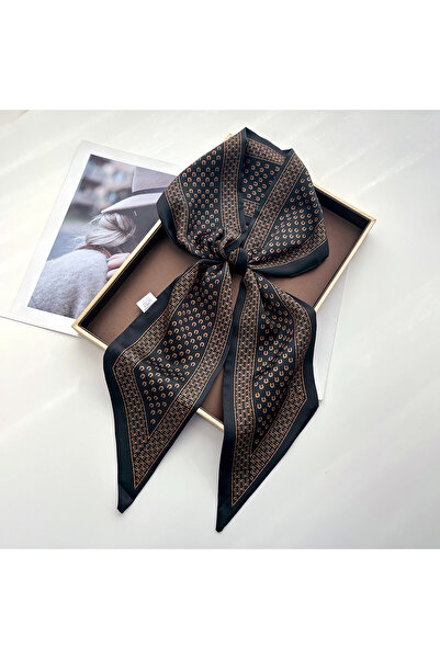 Choice XJ18-6-Black وشاح نسائي ضيق بتصميم عصري مطبوع، ربطة شعر فاخرة، ربطة عن...