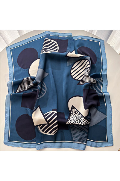 choice2 وشاح مربع فاخر FJ1215-3-Blue للنساء، حجاب أنيق للسيدات، وشاح رقبة ناع...