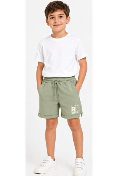 İrem Çocuk Giyim Boy'S/Girl's Green Color Combed Cotton Shorts with Letter R ...