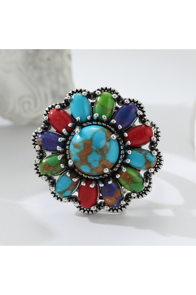 Choice3 8 Silver Plated B592 Bohemian Style Charm Women's Multicolor Syntheti...