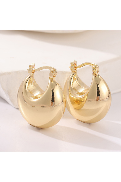 Choice GOLD A149 Fashion Classic Golden Plated Chunky Hoop Earrings for Women...