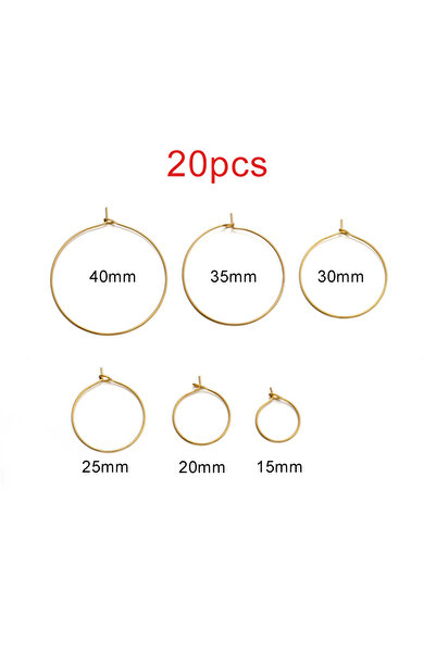 Choice8 15mm Gold 20pcs/lot Gold Stainless Steel Big Circle Wire Hoops Loop E...