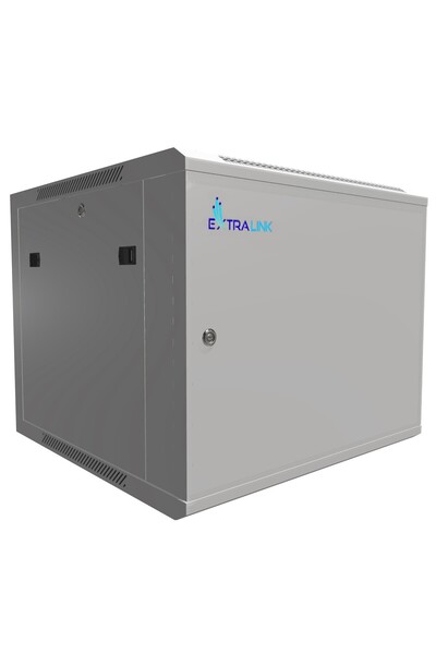 Extralink 9U 600x600 ASP Gri |   Dulap rack |   montat pe perete, ușă metalică