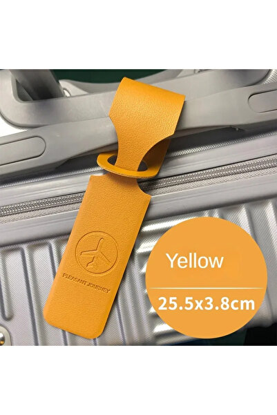 Choice5 YELLOW Men Women Yellow PU Leather Luggage Tag Portable Suitcase Iden...