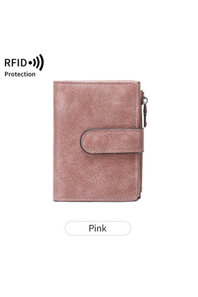 Choice1 محفظة نسائية QB377-وردية بتصميم عتيق أنيق، مضادة للسرقة بتقنية RFID، ...