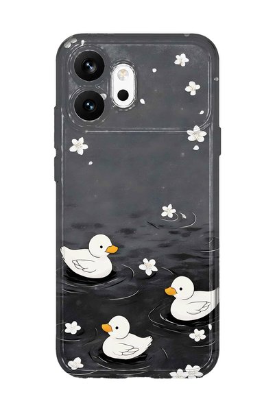 FLAMENKO Honor 600 Compatible Baby Ducks Patterned Transparent Phone Case