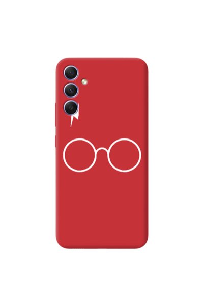 Other Samsung A34 glasses Red Colored Silicone TPU Θήκη