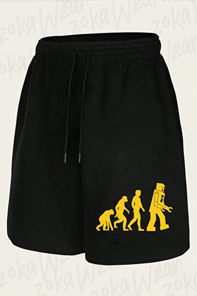 ZOKAWEAR شورت مطبوع بتصميم Sheldon Robot Evolution للجنسين