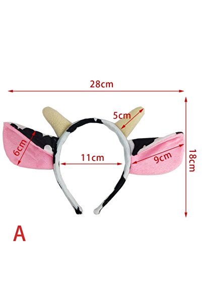 Choice A 1PC Creative Cow Milk Horn Ear Headband Animal Cosplay Costume Hair ...