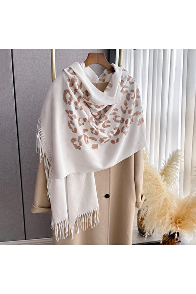 Choice1 Ivory 2025 Luxury Warm Poncho Cashmere Winter Women Scarves Embroider...