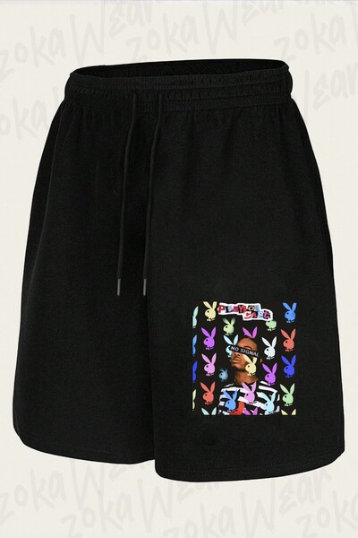 ZOKAWEAR Unisex Playboi Carti Sıgnal Design Printed Shorts