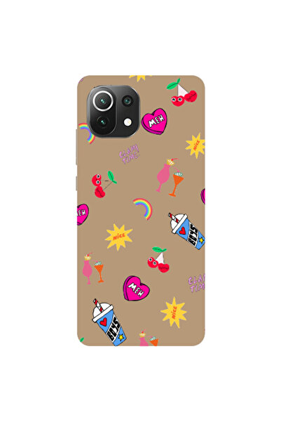 Other Xiaomi Mi 11 Lite glam time Brown Colored Silicone TPU Θήκη