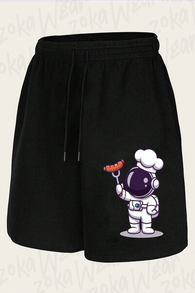 ZOKAWEAR Unisex σορτς με στάμπα σχεδίου Chef Astronaut