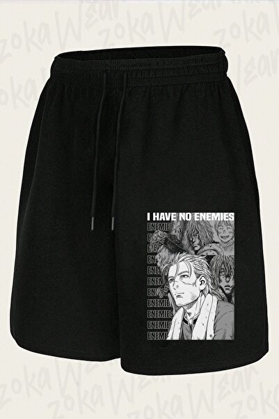 ZOKAWEAR Unisex Σορτς με στάμπα Thorfinn Design  "Δεν Έχω Εχθρούς "
